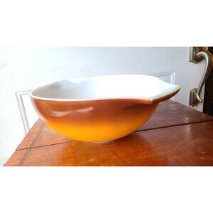 Pyrex 444 - 4 Quart Mixing Bowl Vintage Cinderella Early American Brown Orange